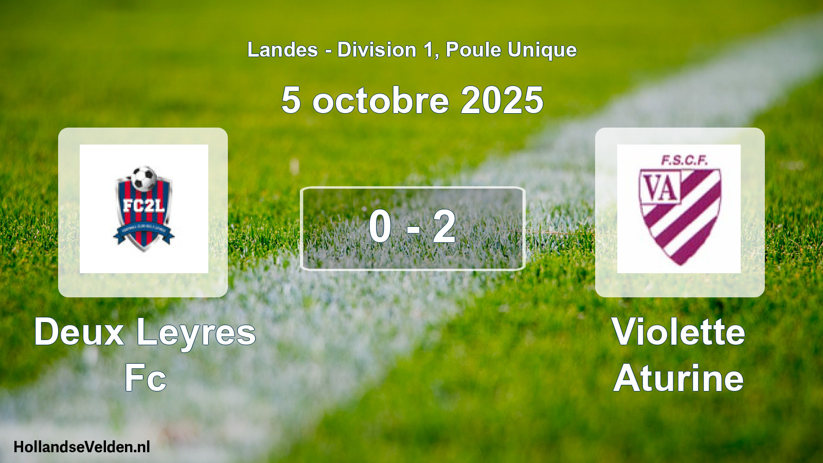 Gespeelde wedstrijd: Deux Leyres Fc - Violette Aturine 0 - 2 (5 oktober 2025)