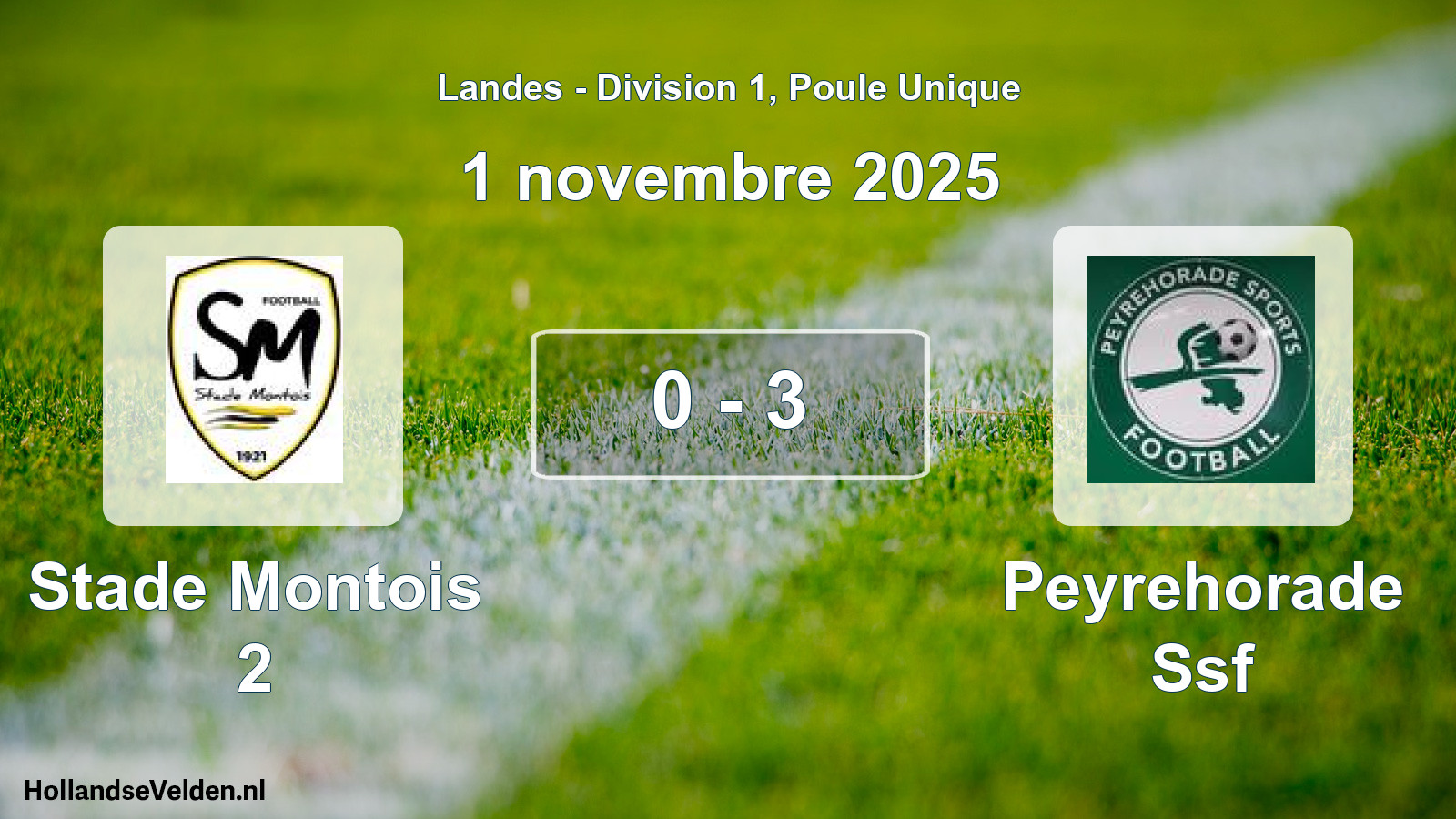 Gespeelde wedstrijd: Stade Montois 2 - Peyrehorade Ssf 0 - 3 (1 november 2025)