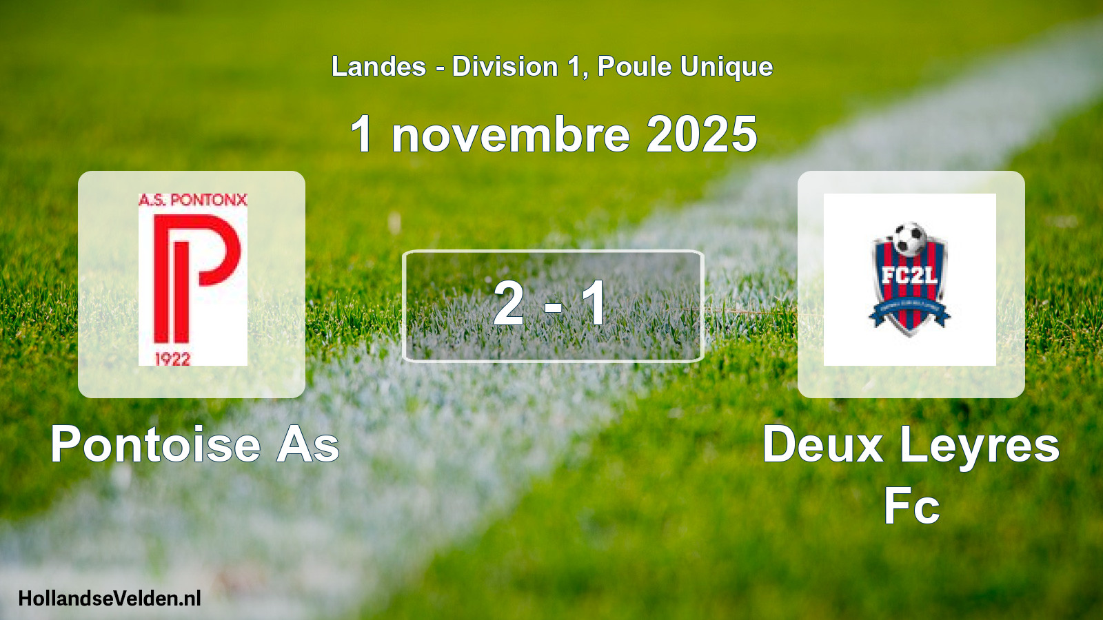 Gespeelde wedstrijd: Pontoise As - Deux Leyres Fc 2 - 1 (1 november 2025)