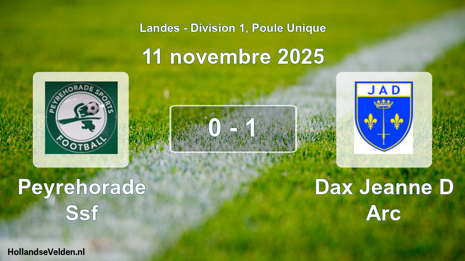 Gespeelde wedstrijd: Peyrehorade Ssf - Dax Jeanne D Arc 0 - 1 (11 november 2025)