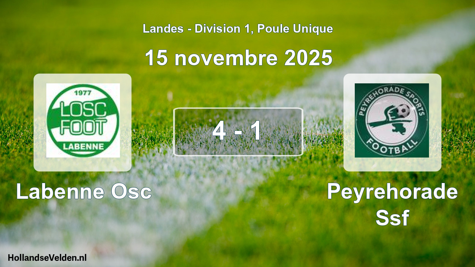 Gespeelde wedstrijd: Labenne Osc - Peyrehorade Ssf 4 - 1 (15 november 2025)