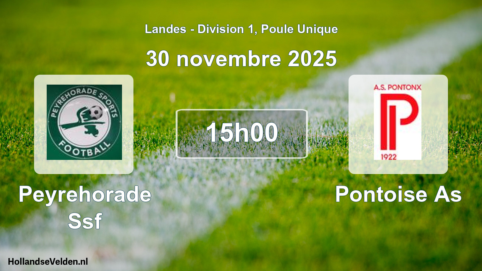 Match programmé: Peyrehorade Ssf - Pontoise As (30 novembre 2025)