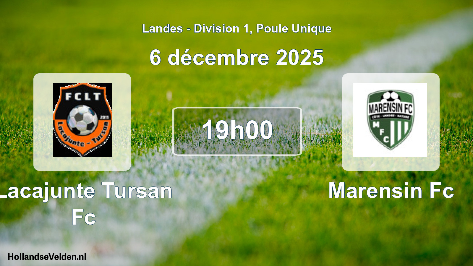 Match programmé: Lacajunte Tursan Fc - Marensin Fc (6 décembre 2025)