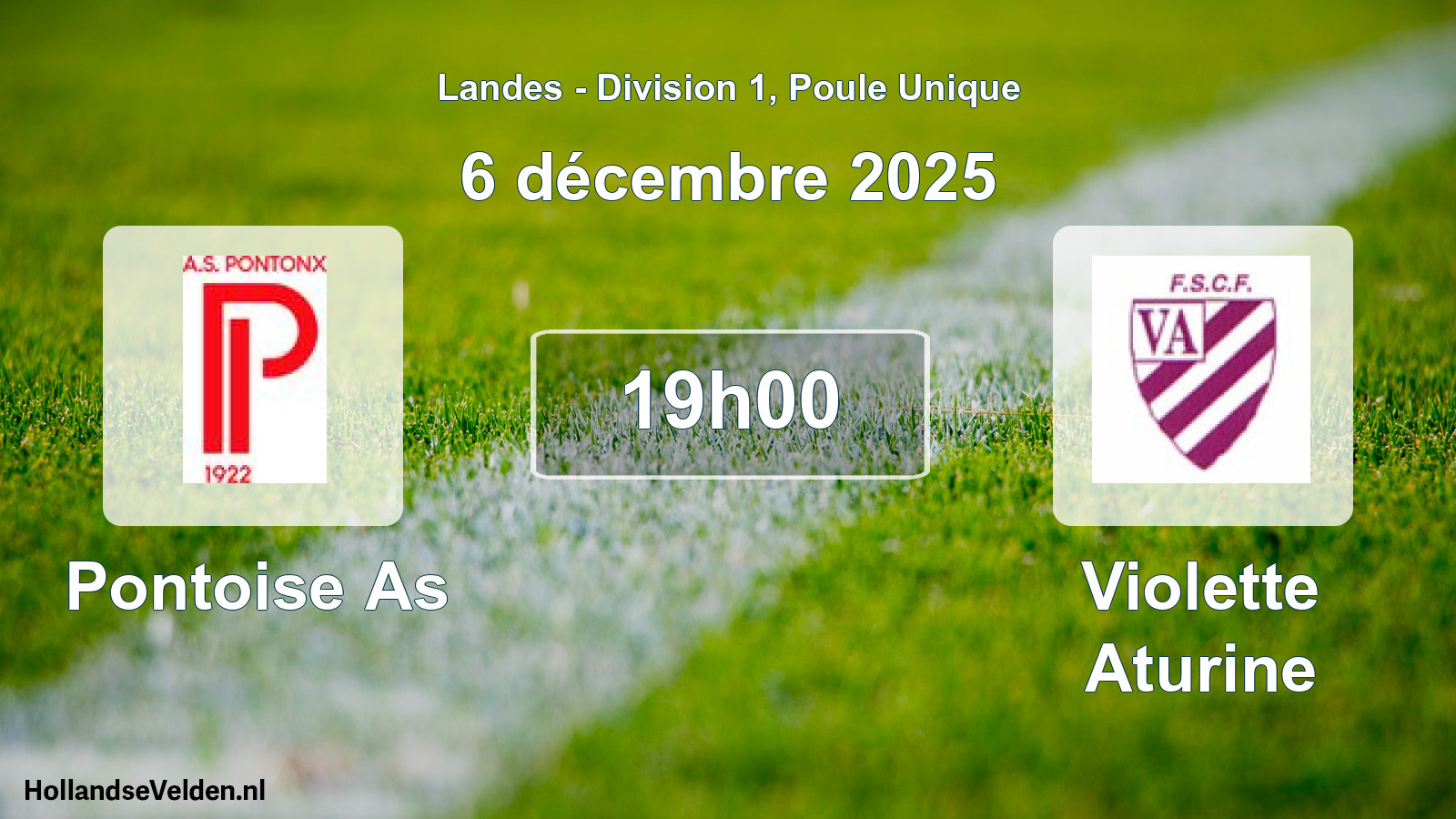 Match programmé: Pontoise As - Violette Aturine (6 décembre 2025)