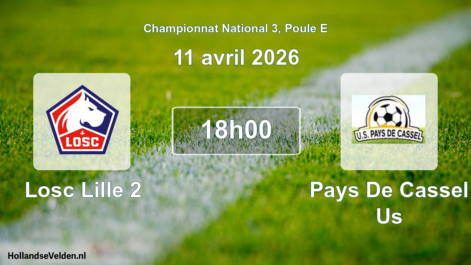 Geplande wedstrijd: Losc Lille 2 - Pays De Cassel Us (11 avril 2026)
