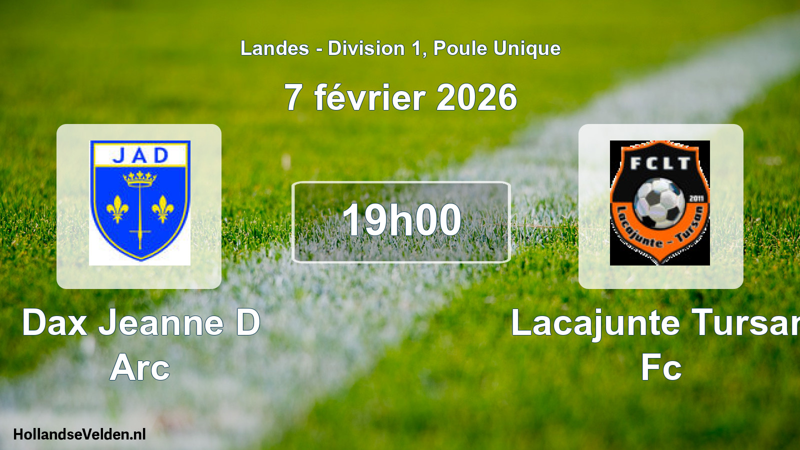Scheduled Match: Dax Jeanne D Arc - Lacajunte Tursan Fc (7 February 2026)