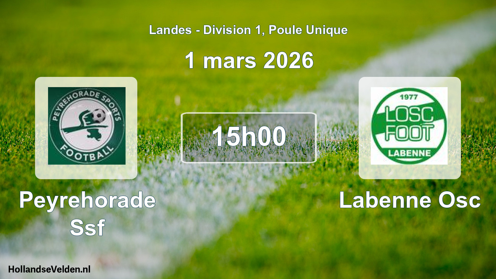 Geplande wedstrijd: Peyrehorade Ssf - Labenne Osc (1 maart 2026)