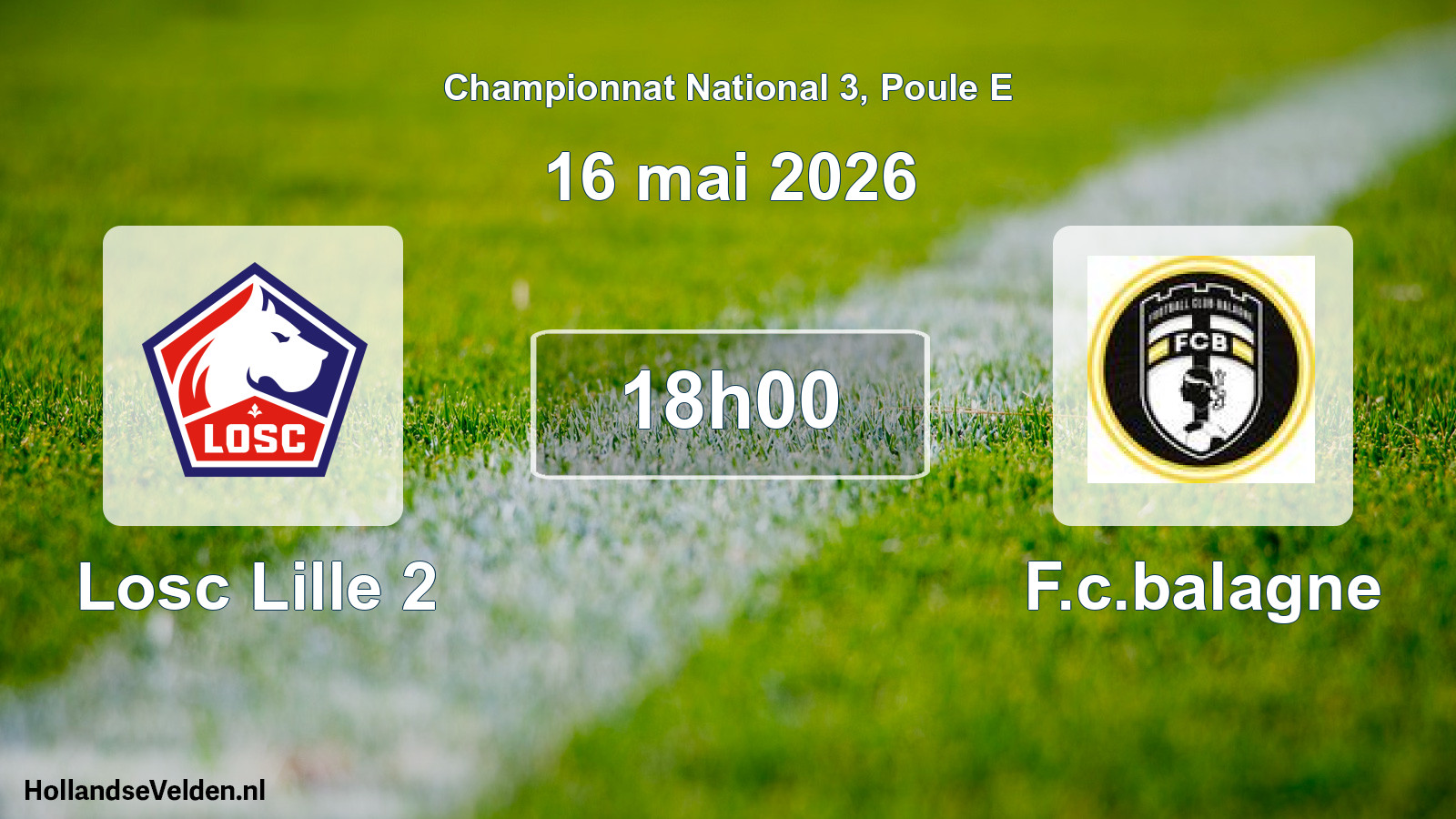 Geplande wedstrijd: Losc Lille 2 - F.c.balagne (16 mei 2026)