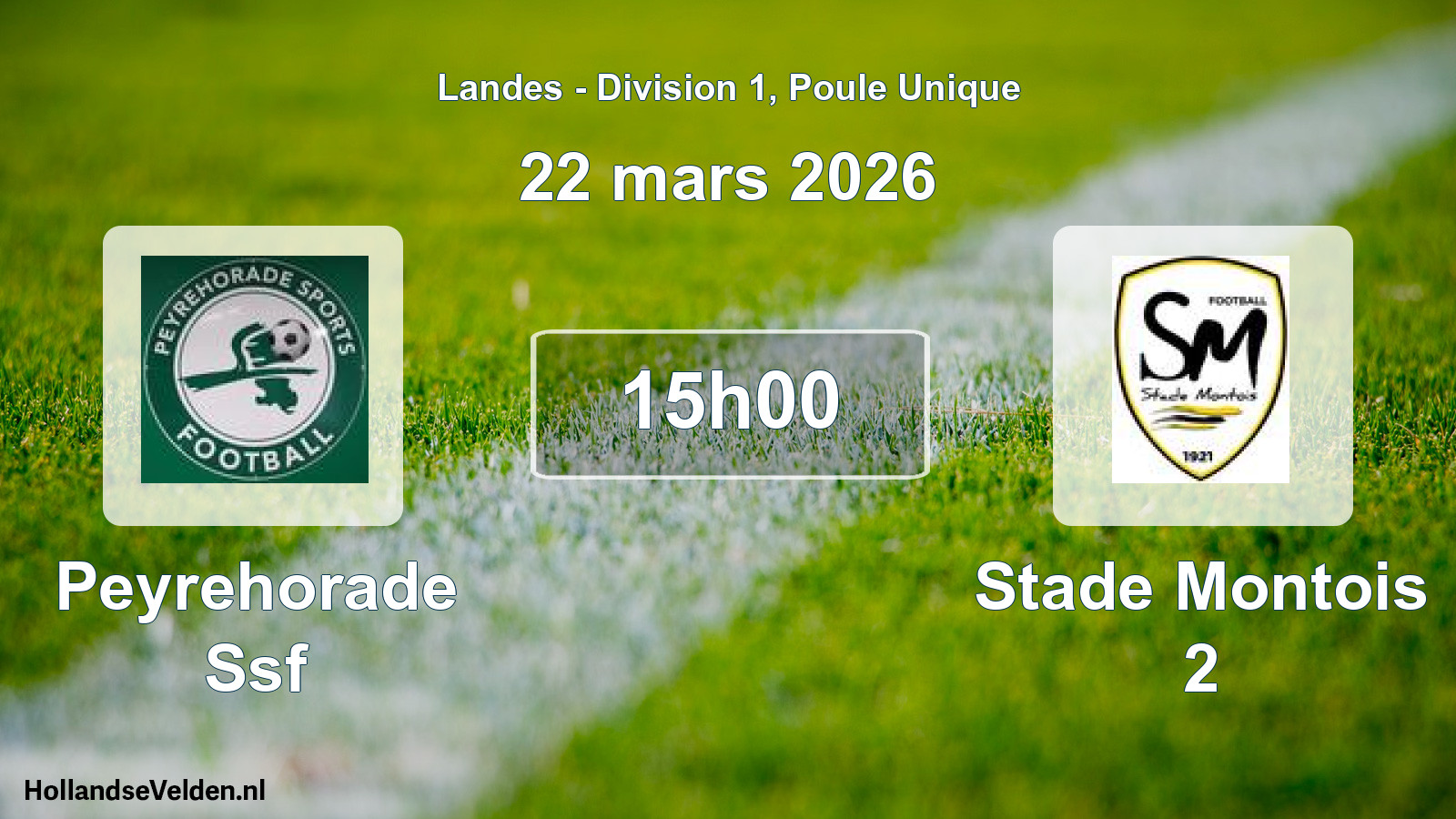 Match programmé: Peyrehorade Ssf - Stade Montois 2 (22 mars 2026)