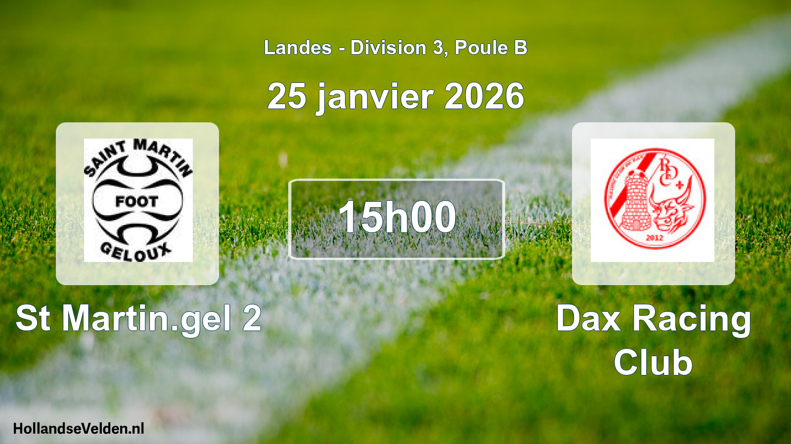Geplande wedstrijd: St Martin.gel 2 - Dax Racing Club (25 januari 2026)