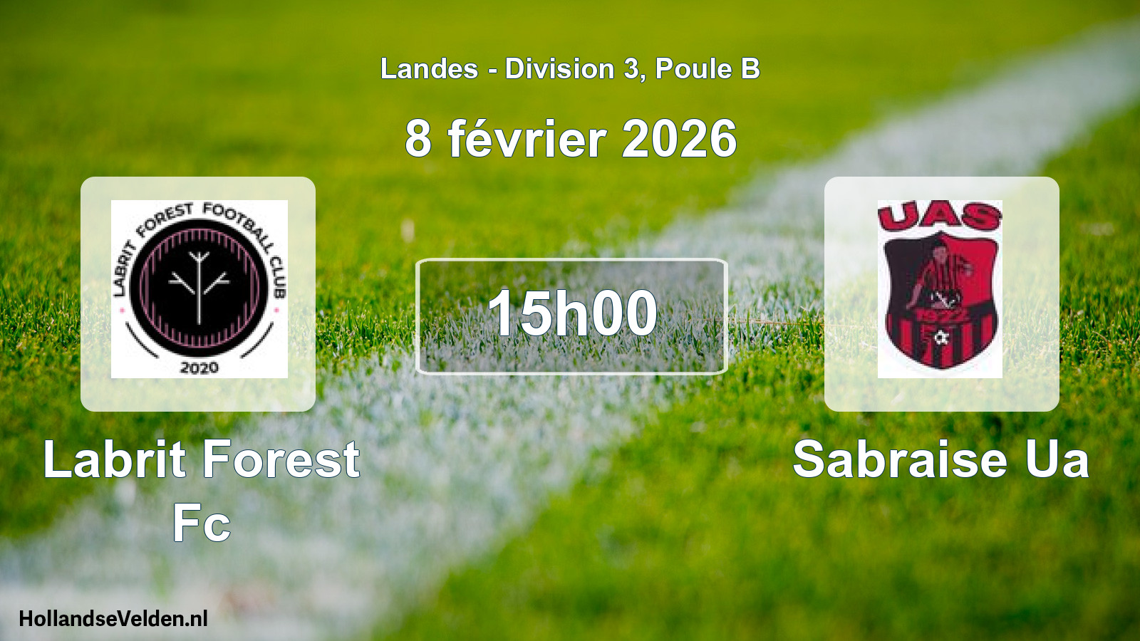 Match programmé: Labrit Forest Fc - Sabraise Ua (8 février 2026)