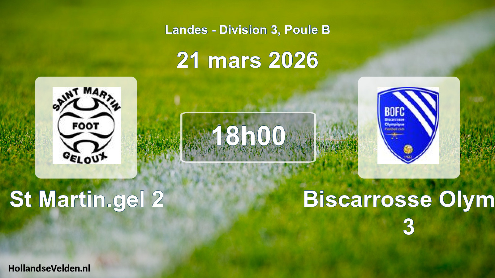 Scheduled Match: St Martin.gel 2 - Biscarrosse Olymp. 3 (21 March 2026)