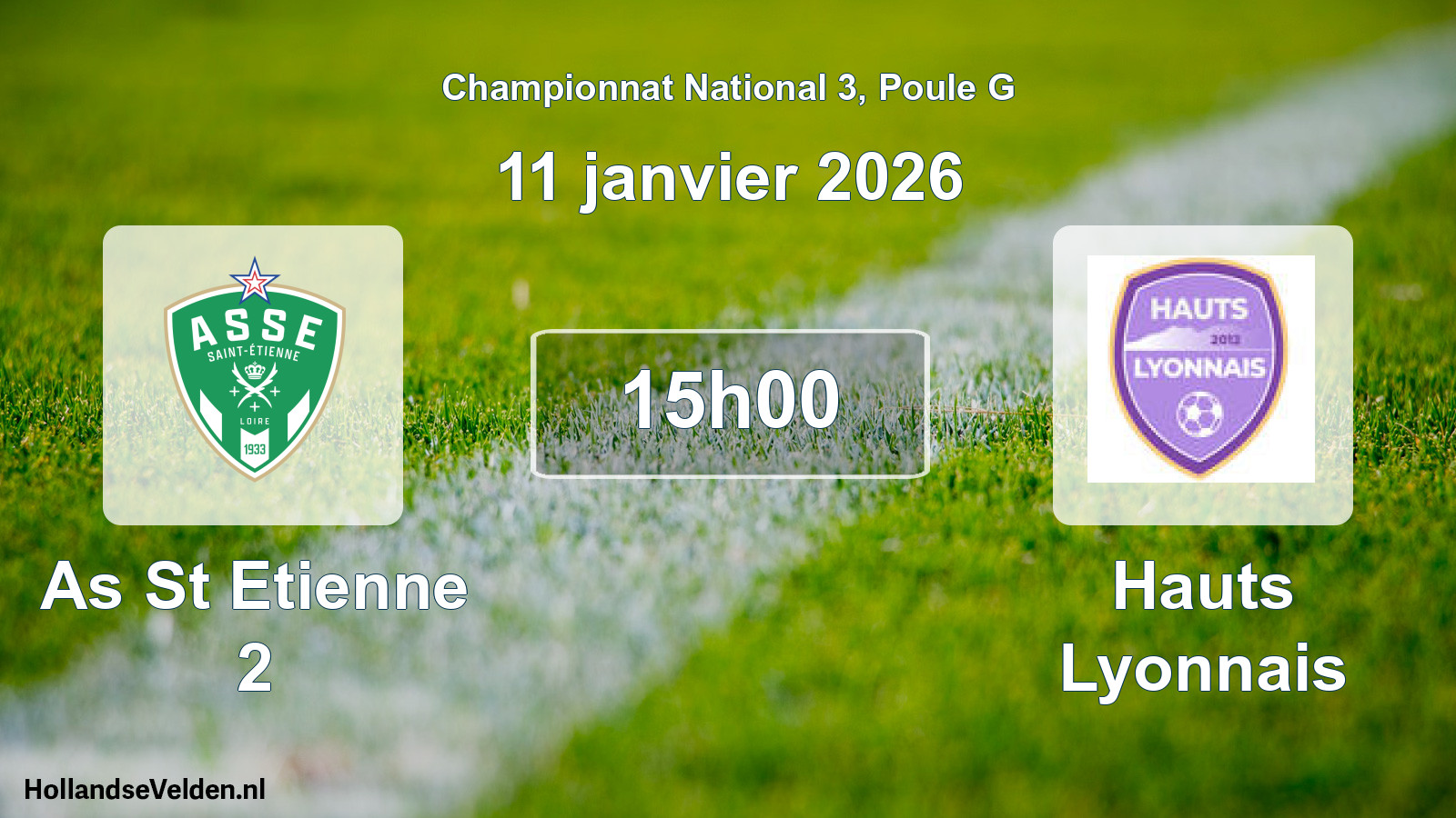 Geplande wedstrijd: As St Etienne 2 - Hauts Lyonnais (11 januari 2026)