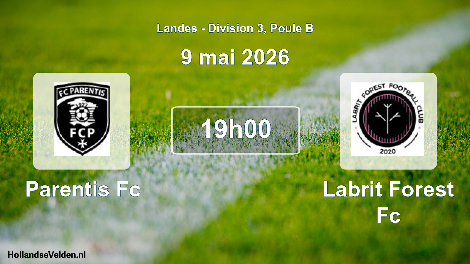 Match programmé: Parentis Fc - Labrit Forest Fc (9 mai 2026)