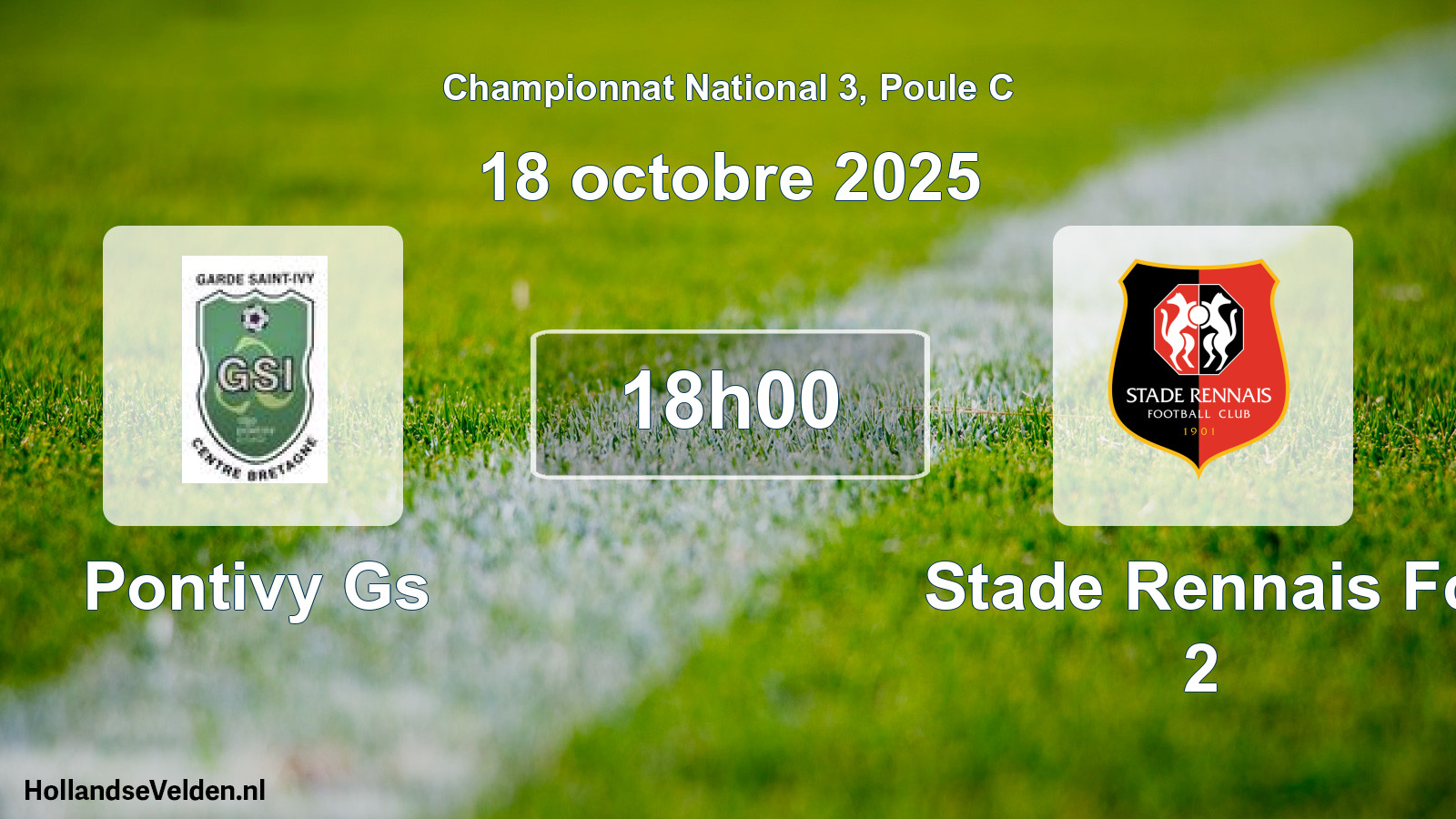 Geplande wedstrijd: Pontivy Gs - Stade Rennais Fc 2 (18 octobre 2025)