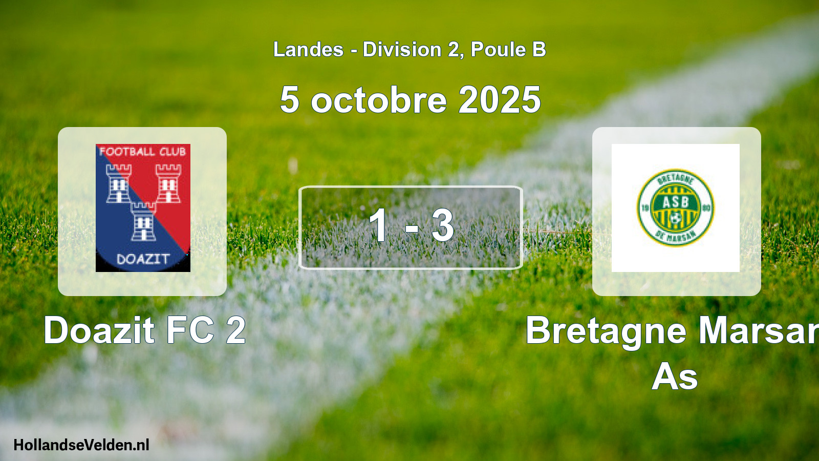 Gespeelde wedstrijd: Doazit FC 2 - Bretagne Marsan As 1 - 3 (5 oktober 2025)