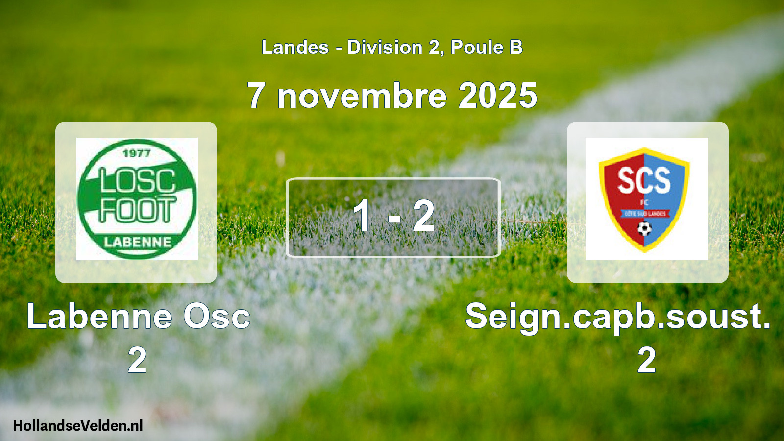 Gespeelde wedstrijd: Labenne Osc 2 - Seign.capb.soust. FC 2 1 - 2 (7 november 2025)