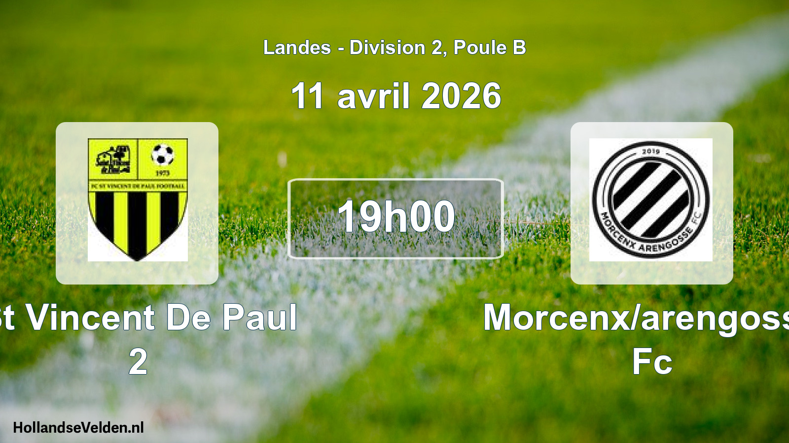 Geplande wedstrijd: St Vincent De Paul 2 - Morcenx/arengosse Fc (11 april 2026)