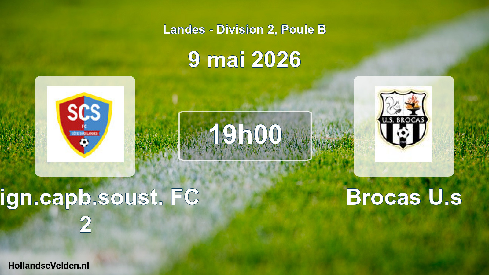 Scheduled Match: Seign.capb.soust. FC 2 - Brocas U.s (9 May 2026)