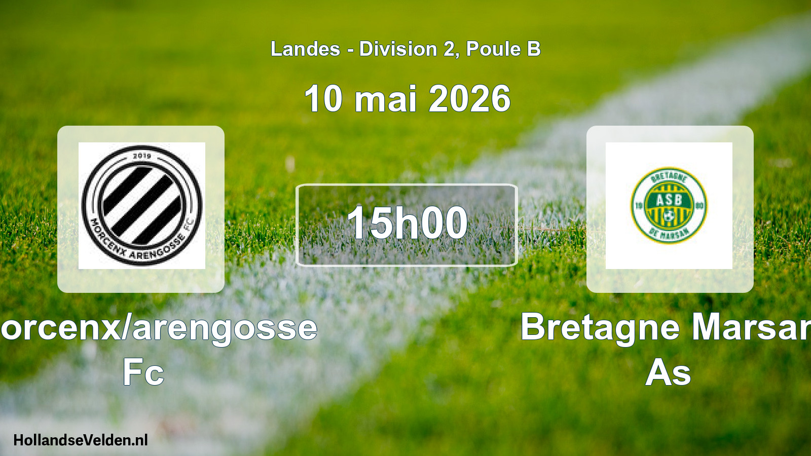 Match programmé: Morcenx/arengosse Fc - Bretagne Marsan As (10 mai 2026)