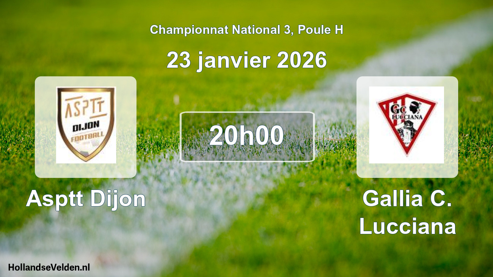 Geplande wedstrijd: Asptt Dijon - Gallia C. Lucciana (23 januari 2026)