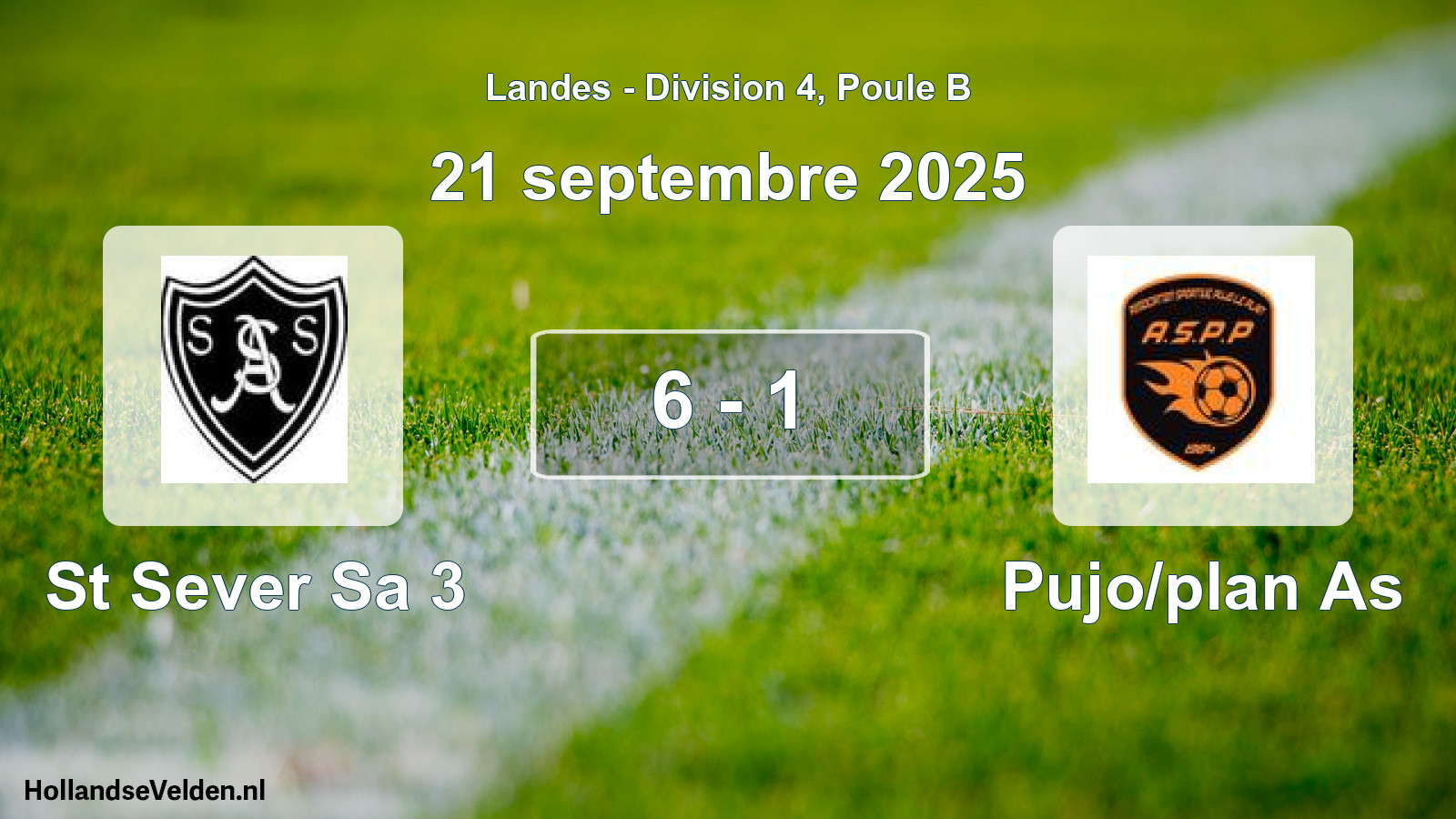 Match joué: St Sever Sa 3 - Pujo/plan As 6 - 1 (21 septembre 2025)