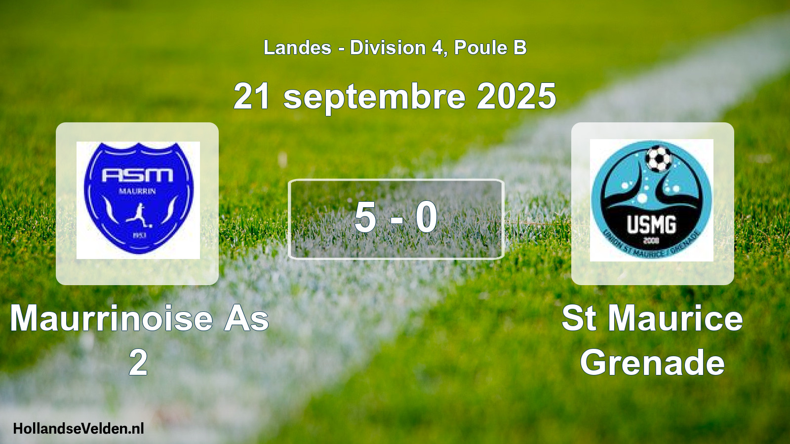 Total number of matches played: Maurrinoise As 2 - St Maurice Grenade 5 - 0 (21 September 2025)