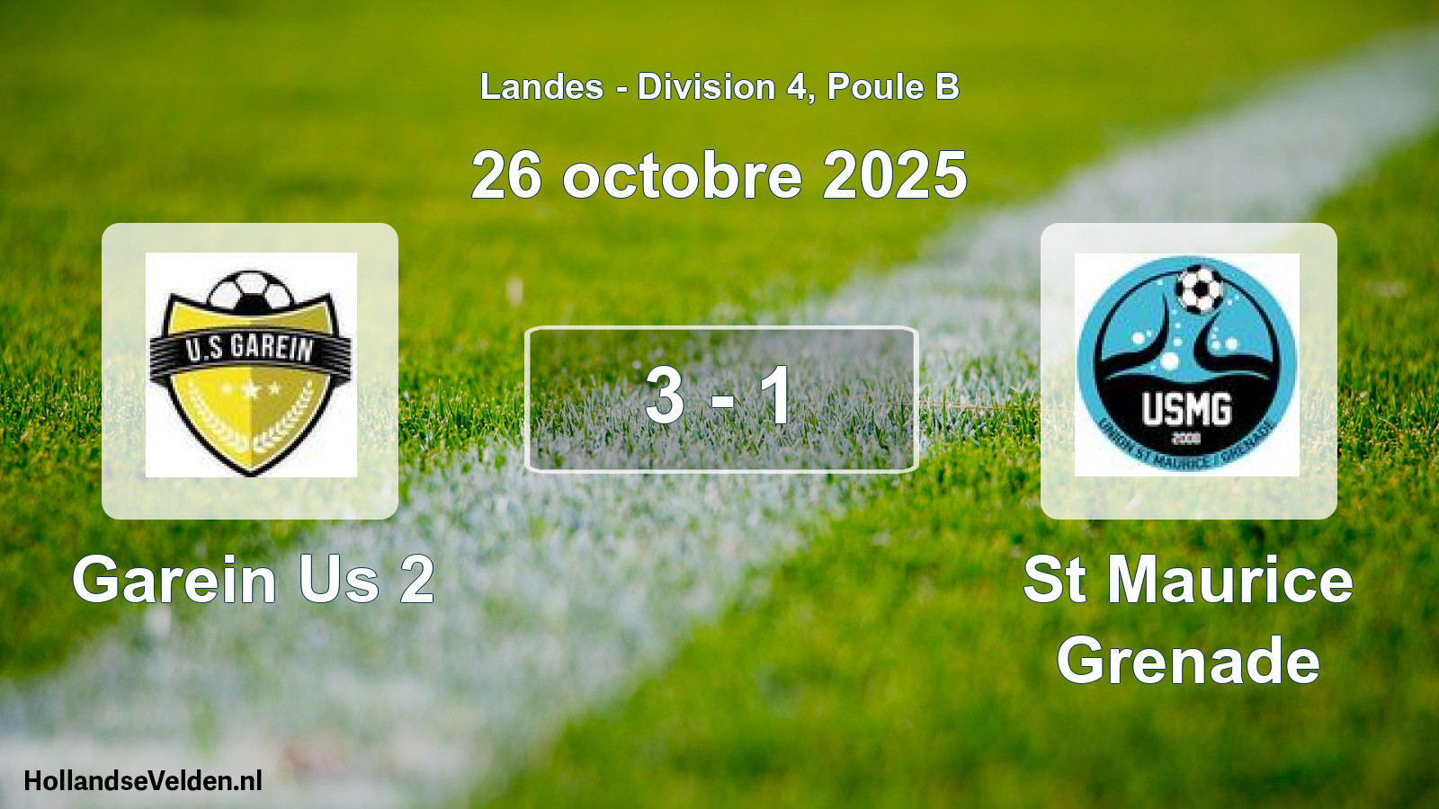 Gespeelde wedstrijd: Garein Us 2 - St Maurice Grenade 3 - 1 (26 oktober 2025)
