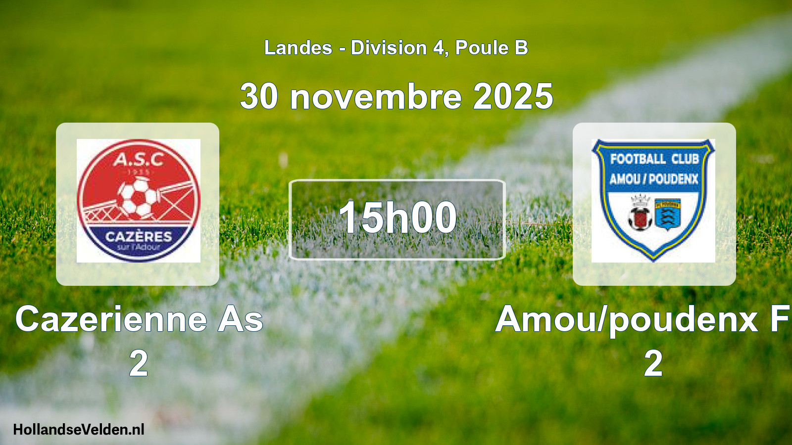 Gespeelde wedstrijd: Cazerienne As 2 - Amou/poudenx Fc 2 11 - 0 (30 november 2025)