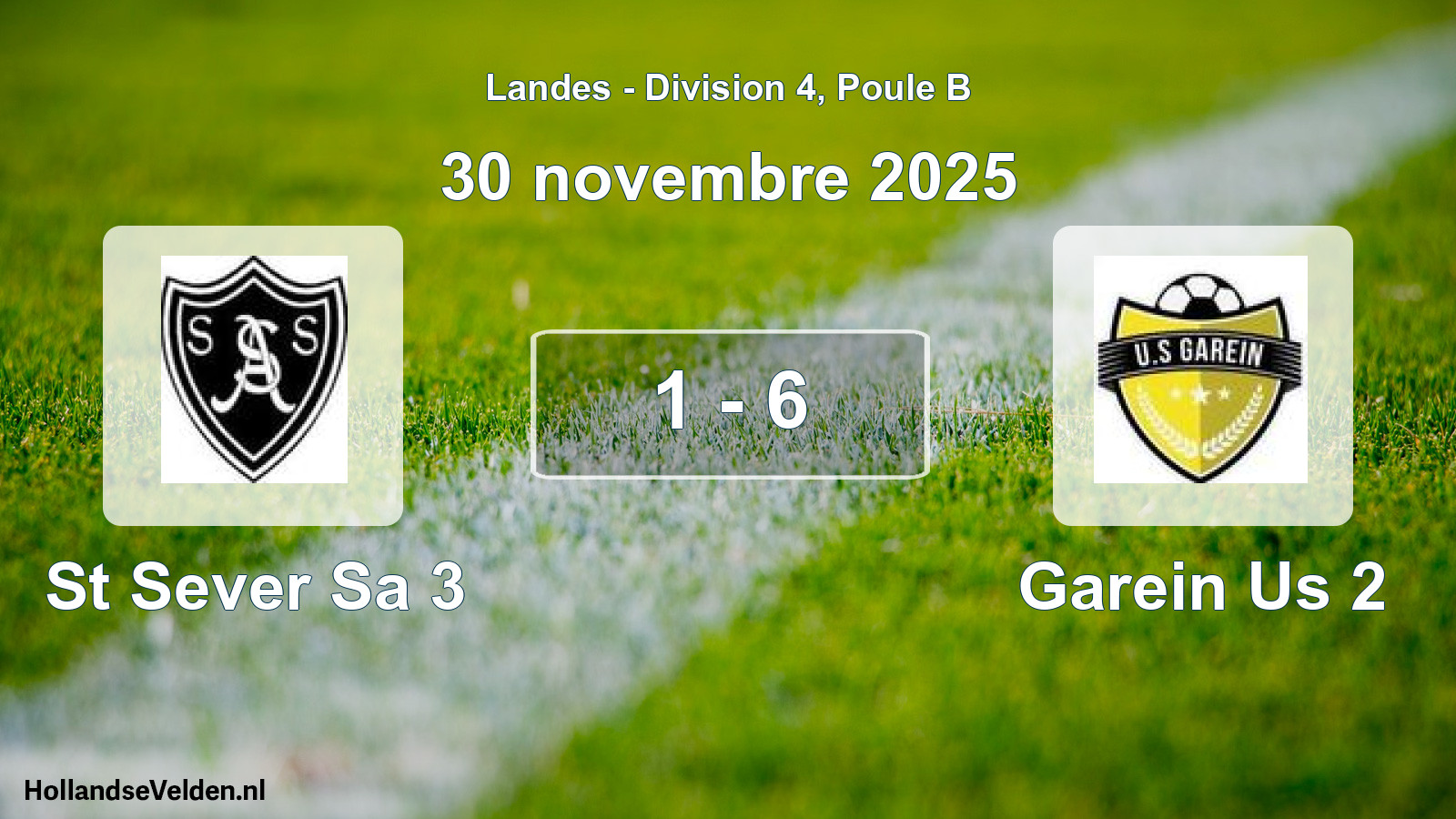 Gespeelde wedstrijd: St Sever Sa 3 - Garein Us 2 1 - 6 (30 november 2025)