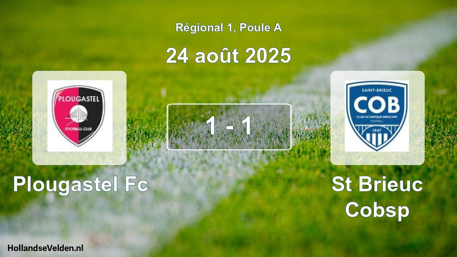 Total number of matches played: Plougastel Fc - St Brieuc Cobsp 1 - 1 (24 August 2025)