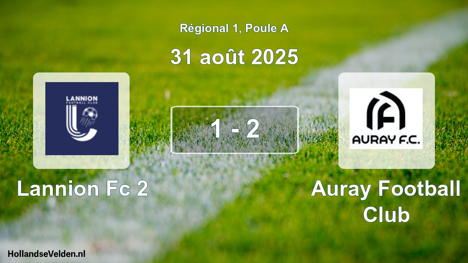 Gespeelde wedstrijd: Lannion Fc 2 - Auray Football Club 1 - 2 (31 août 2025)