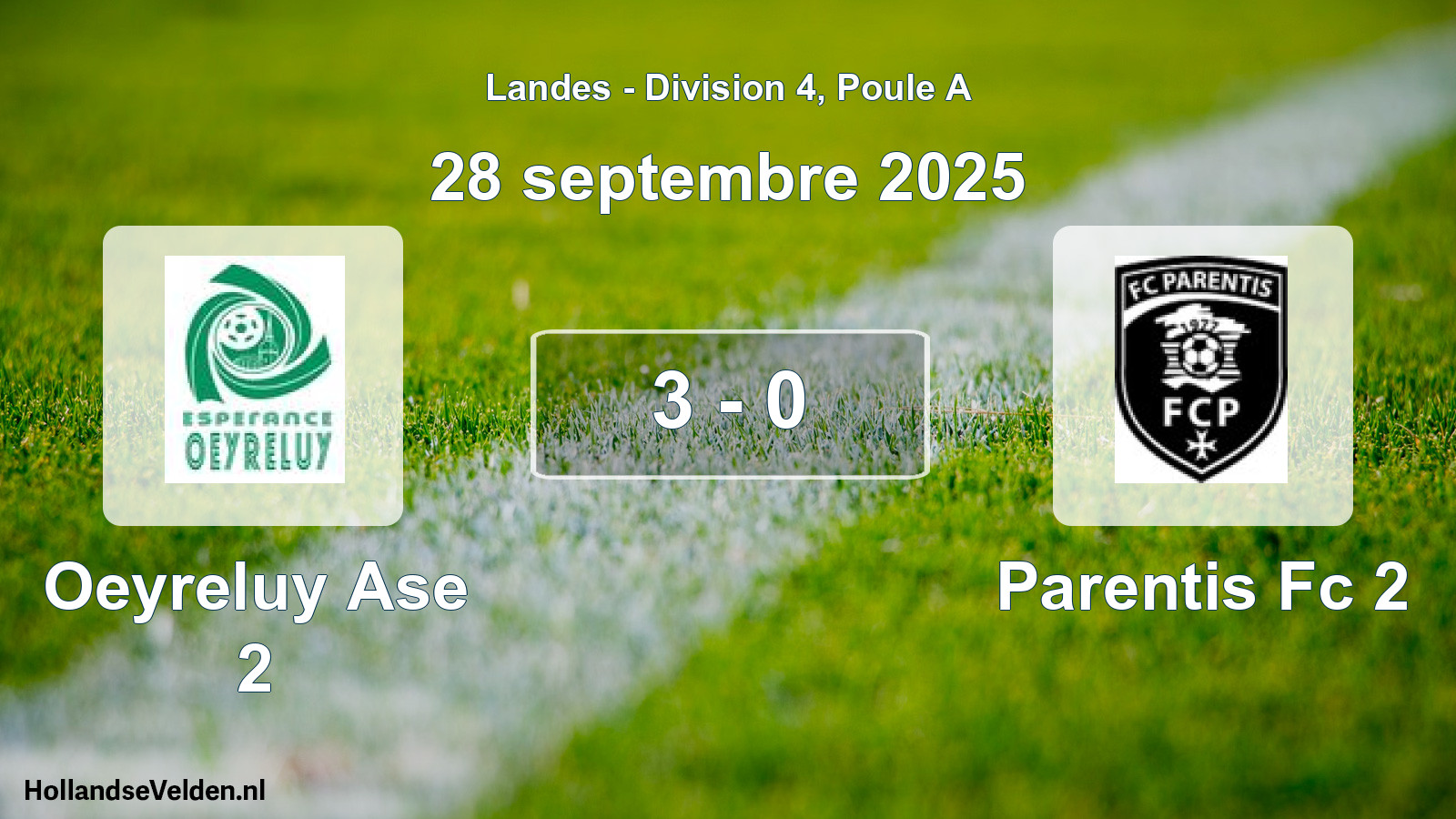 Gespeelde wedstrijd: Oeyreluy Ase 2 - Parentis Fc 2 3 - 0 (28 september 2025)
