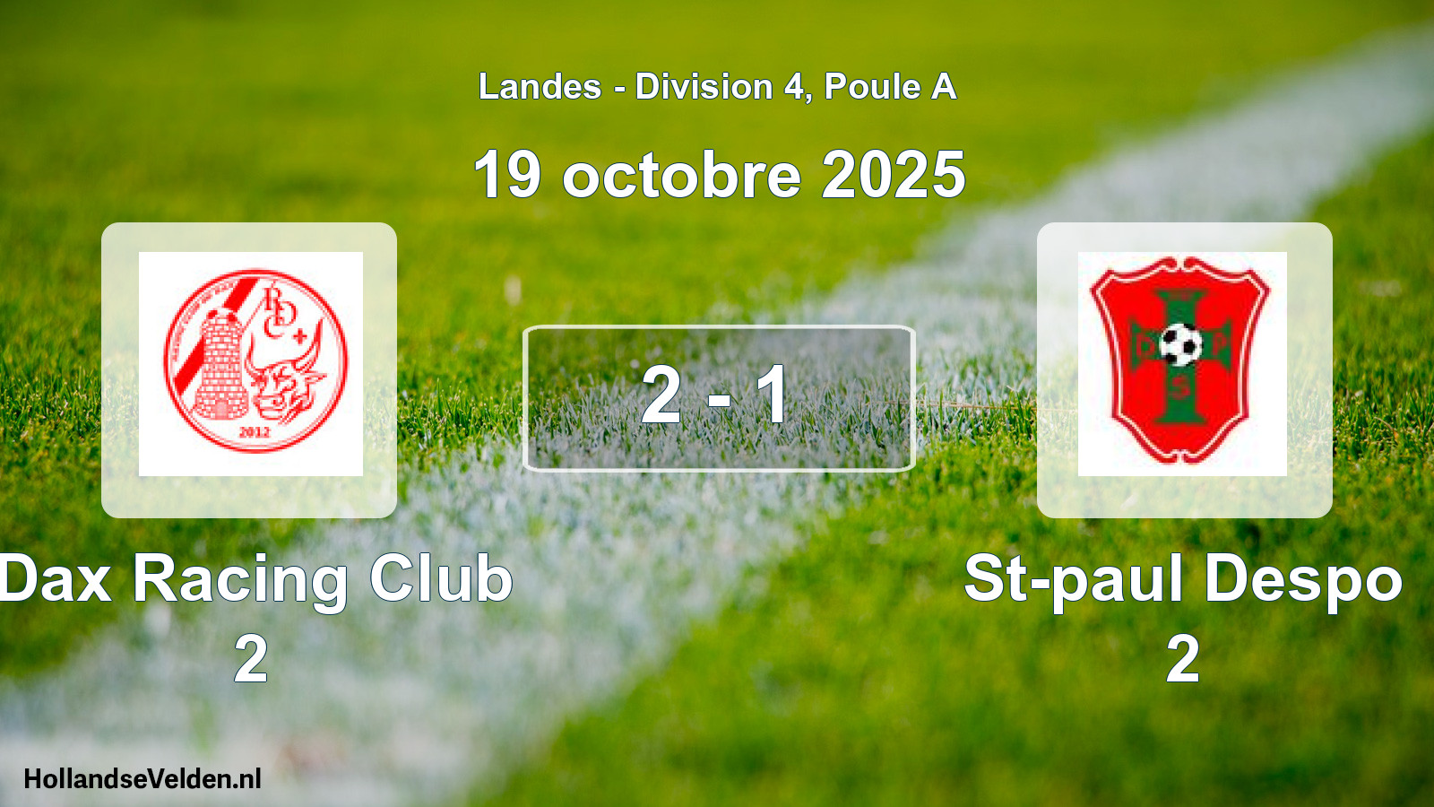 Gespeelde wedstrijd: Dax Racing Club 2 - St-paul Despo 2 2 - 1 (19 oktober 2025)