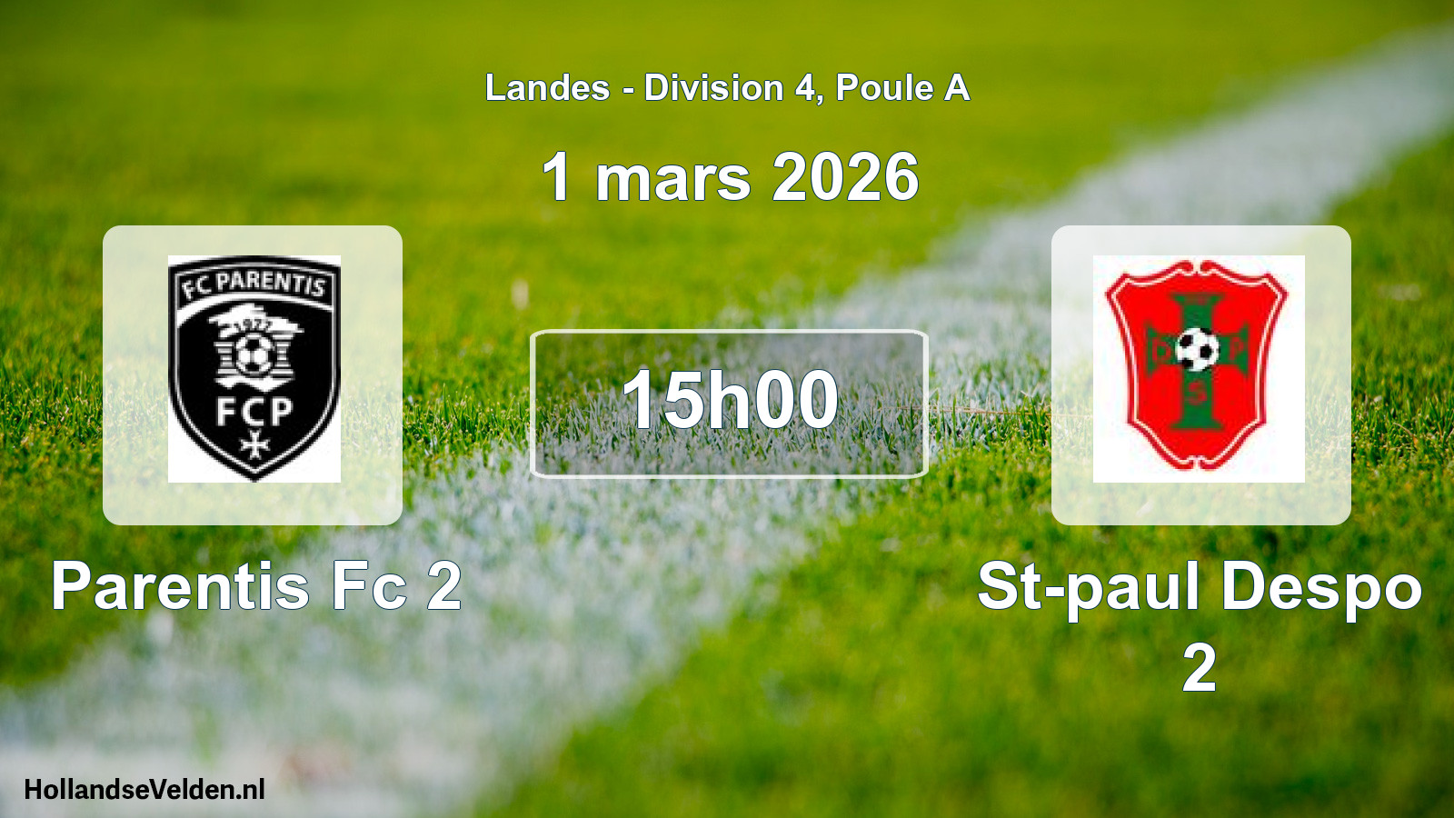 Scheduled Match: Parentis Fc 2 - St-paul Despo 2 (1 March 2026)