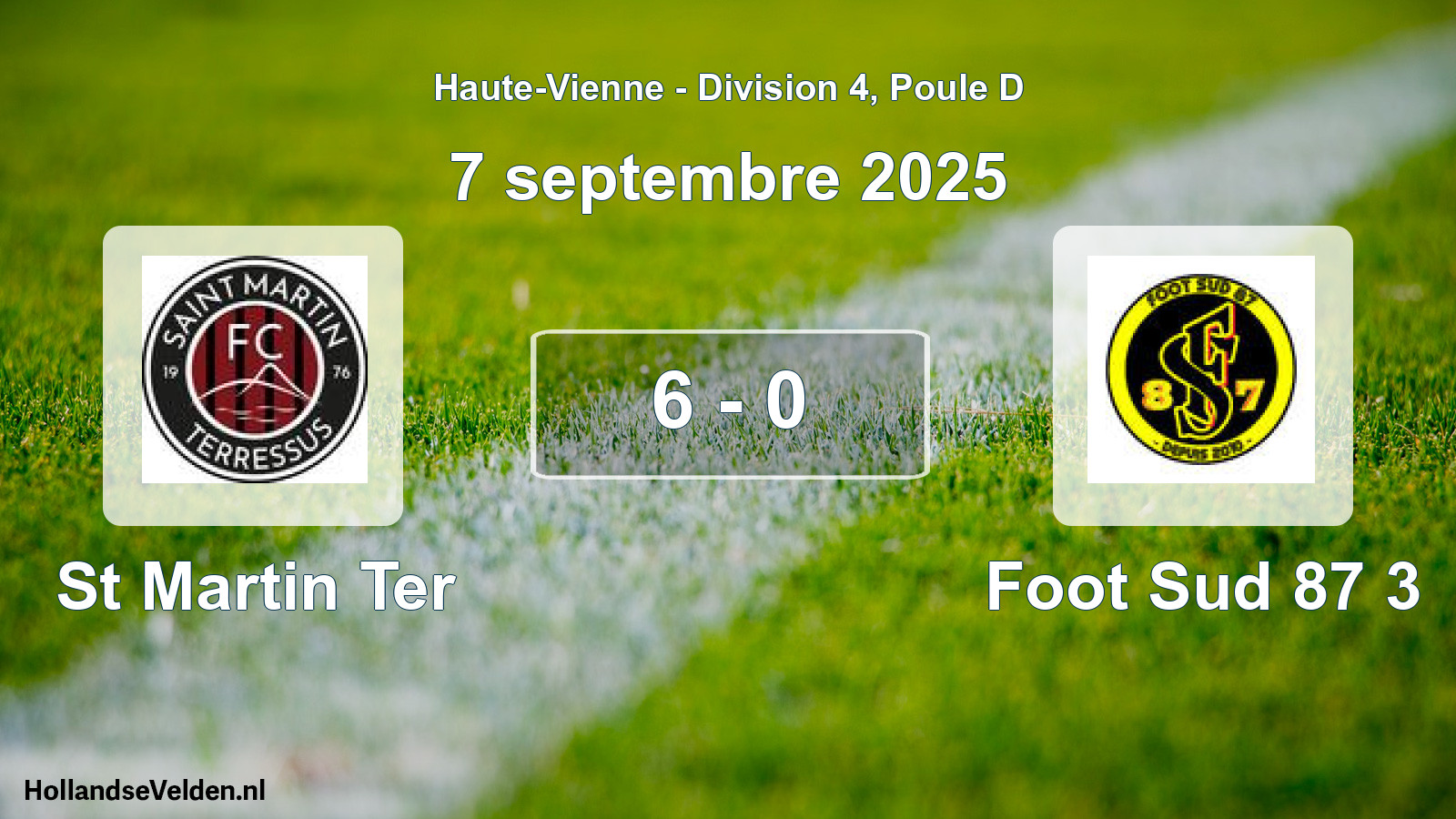 Total number of matches played: St Martin Ter - Foot Sud 87 3 6 - 0 (7 September 2025)