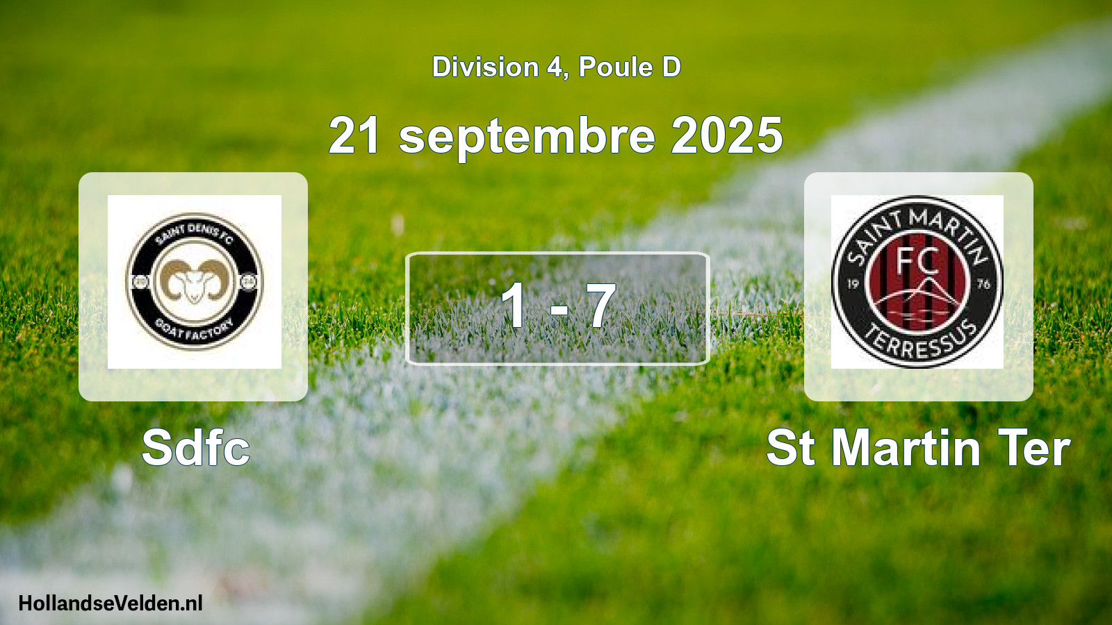 Total number of matches played: Sdfc - St Martin Ter 1 - 7 (21 September 2025)