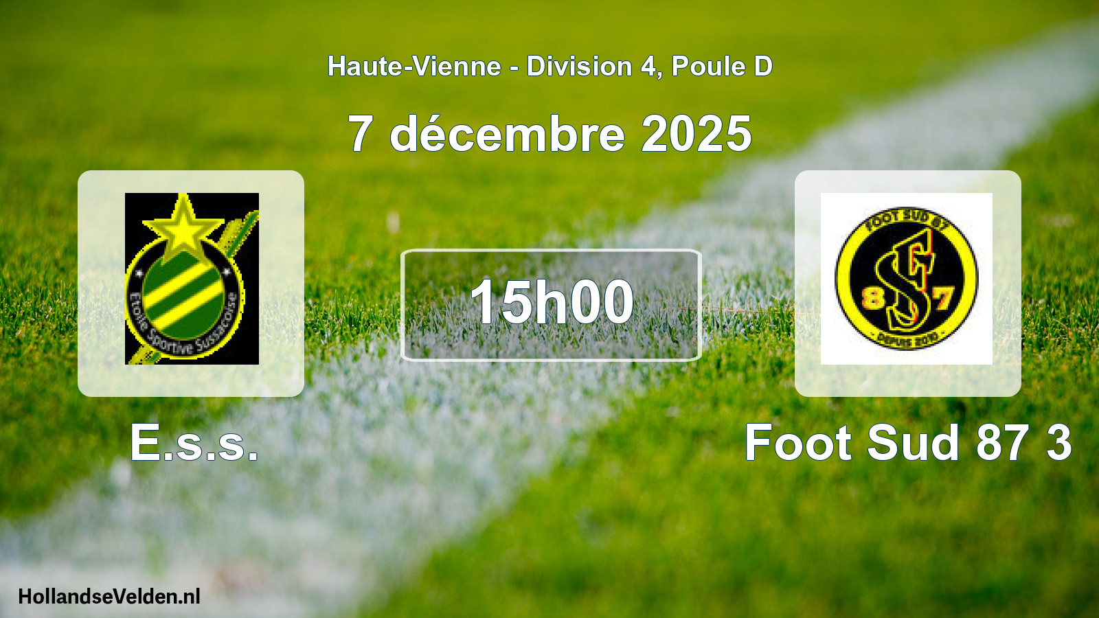 Match programmé: E.s.s. - Foot Sud 87 3 (7 décembre 2025)