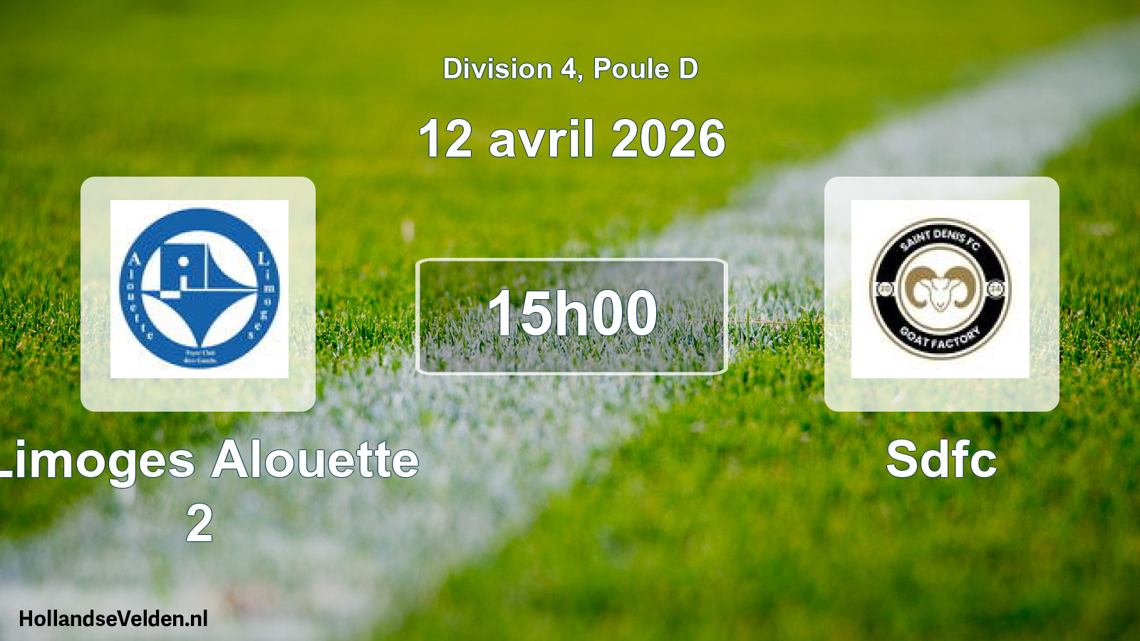 Match programmé: Limoges Alouette 2 - Sdfc (12 avril 2026)