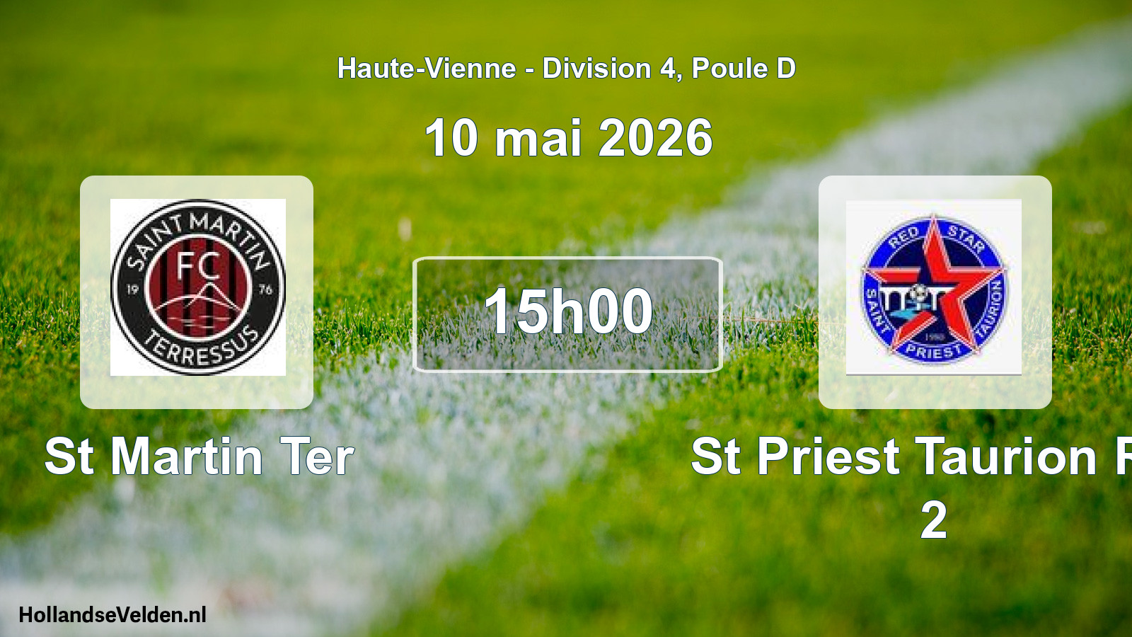Match programmé: St Martin Ter - St Priest Taurion Rs 2 (10 mai 2026)