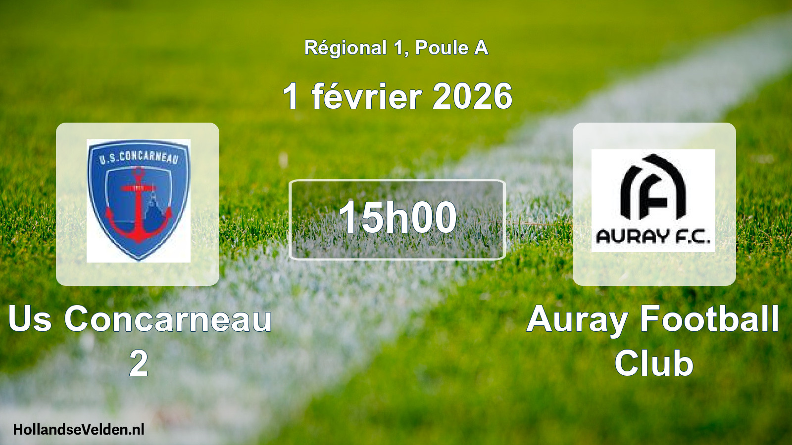 Geplande wedstrijd: Us Concarneau 2 - Auray Football Club (1 februari 2026)