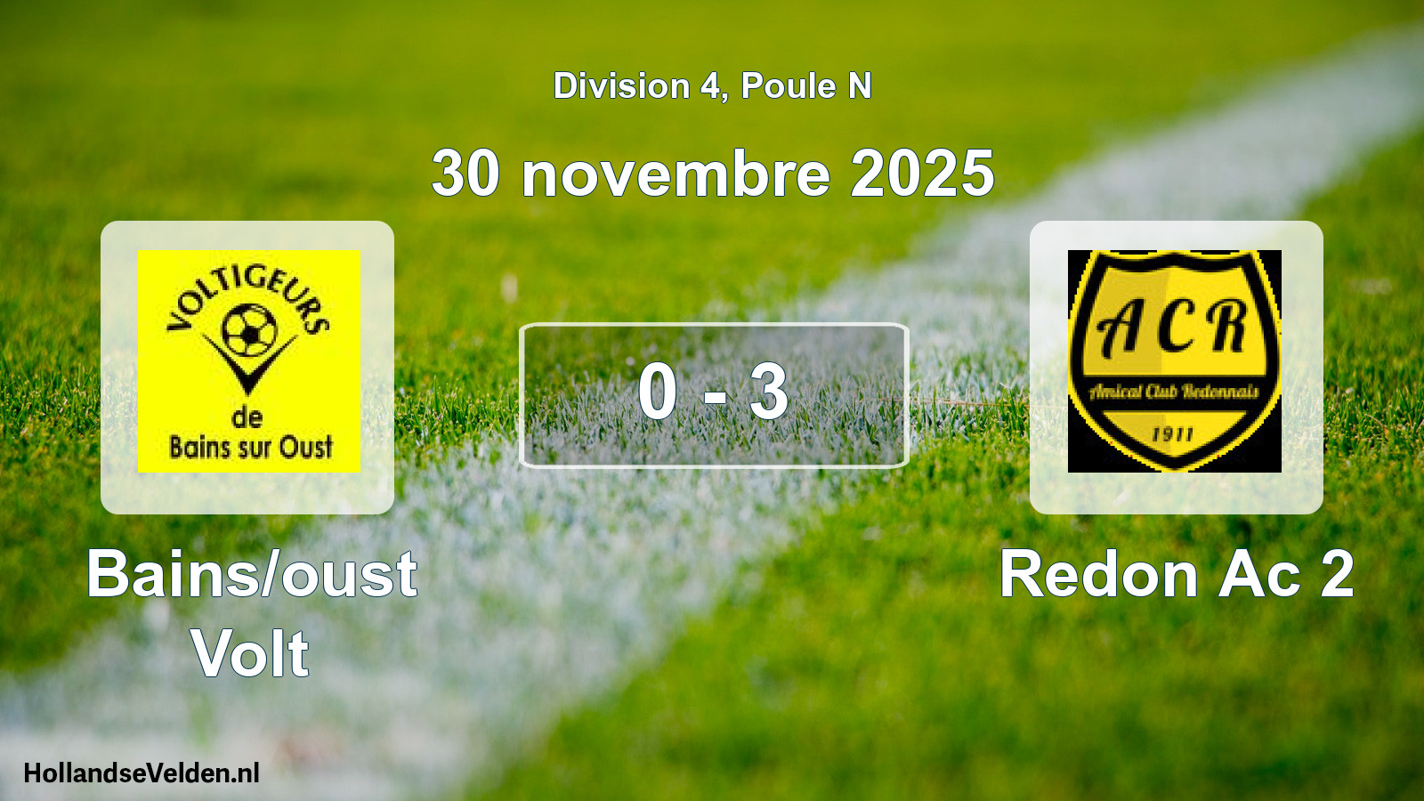 Gespeelde wedstrijd: Bains/oust Volt - Redon Ac 2 0 - 3 (30 november 2025)