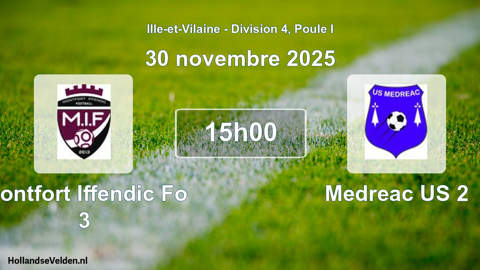 Total number of matches played: Montfort Iffendic Fo 3 - Medreac US 2 9 - 0 (30 November 2025)
