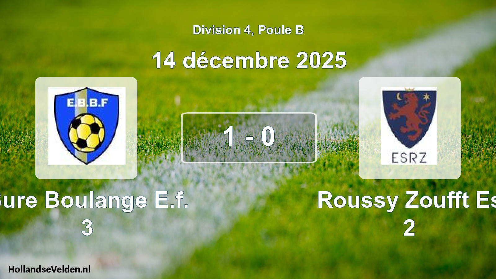Match joué: Bure Boulange E.f. 3 - Roussy Zoufft Es 2 1 - 0 (14 décembre 2025)