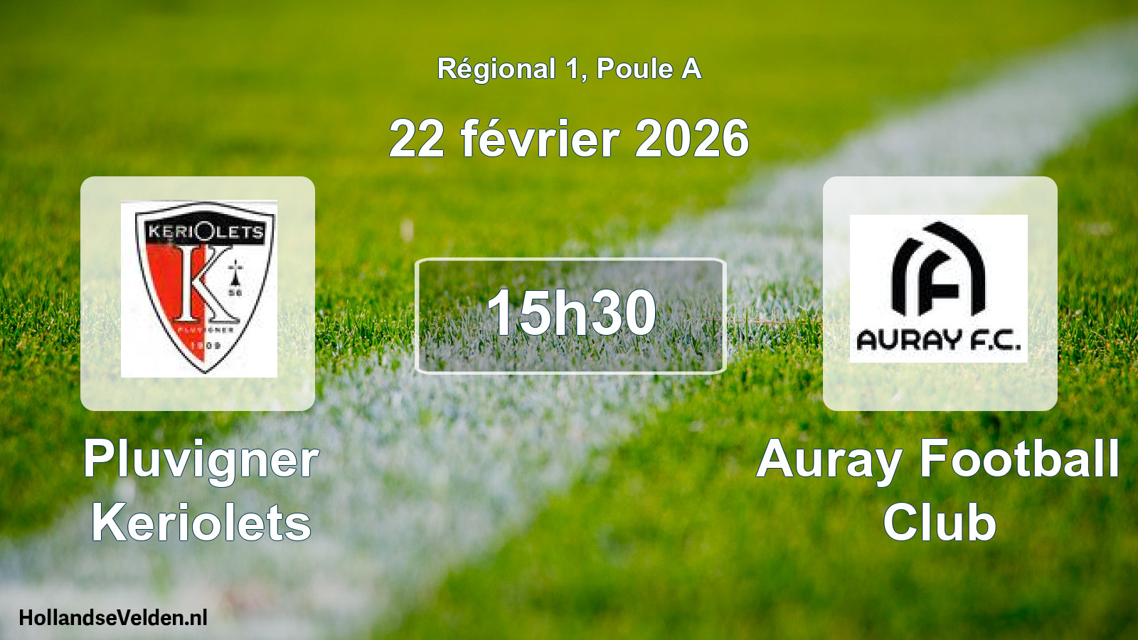 Geplande wedstrijd: Pluvigner Keriolets - Auray Football Club (22 februari 2026)