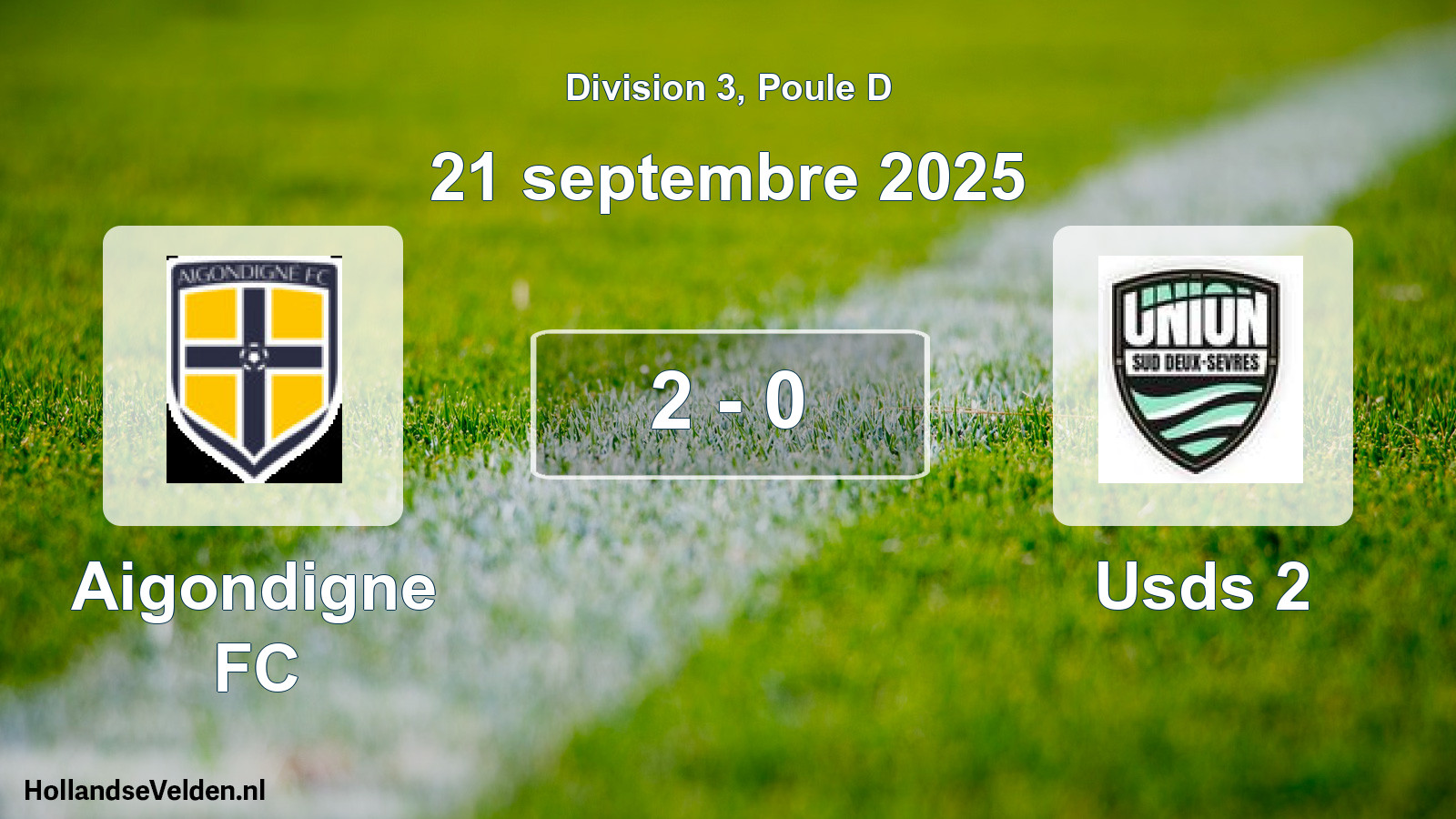 Match joué: Aigondigne FC - Usds 2 2 - 0 (21 septembre 2025)