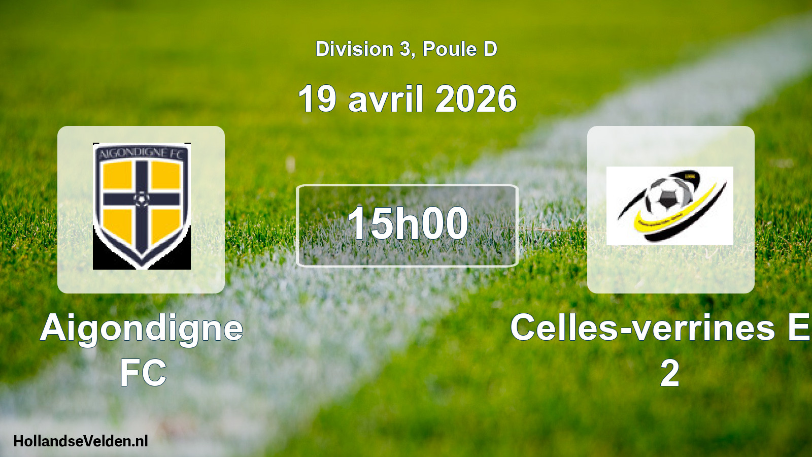 Geplande wedstrijd: Aigondigne FC - Celles-verrines Es 2 (19 april 2026)