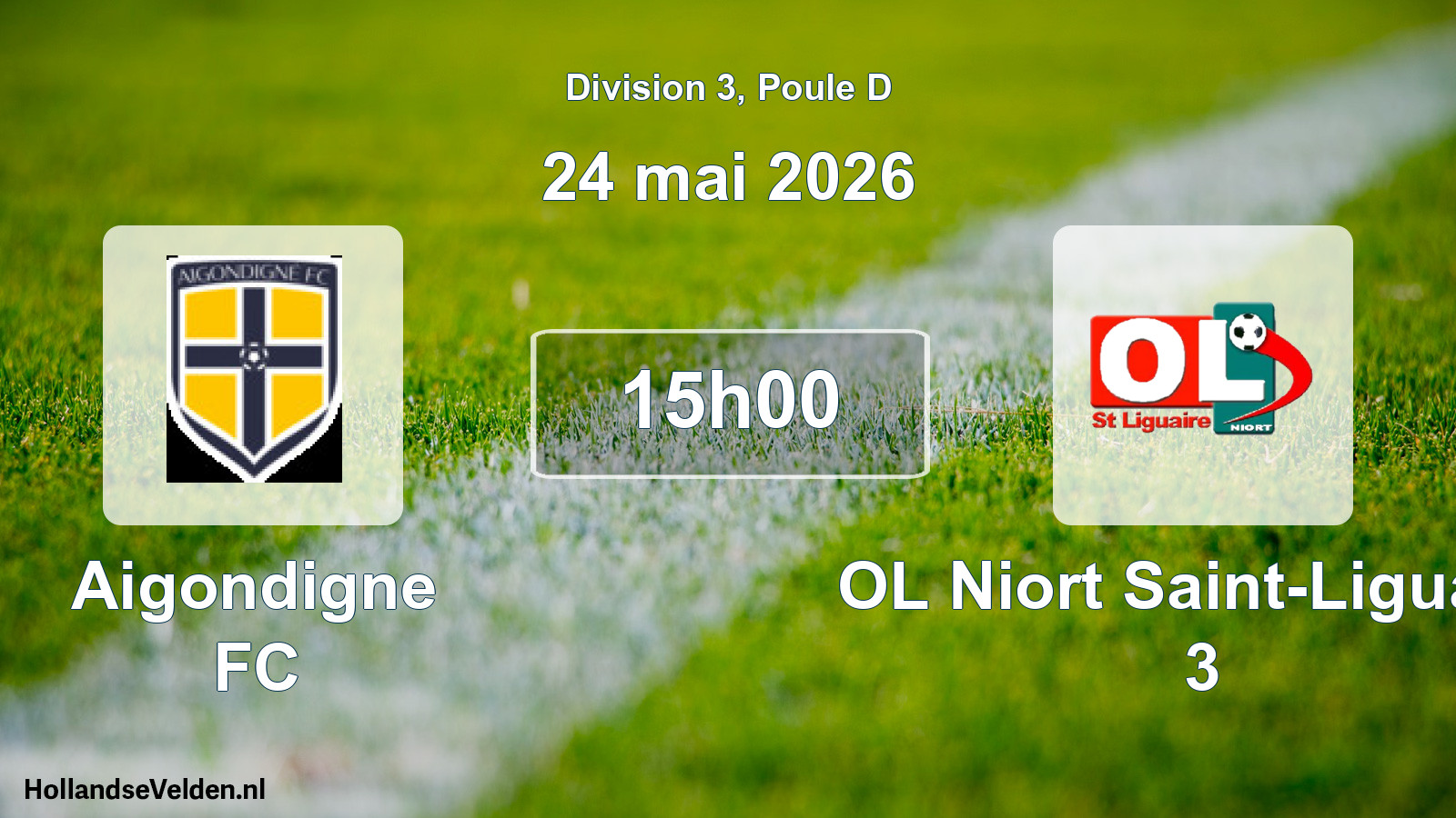 Match programmé: Aigondigne FC - OL Niort Saint-Liguaire 3 (24 mai 2026)
