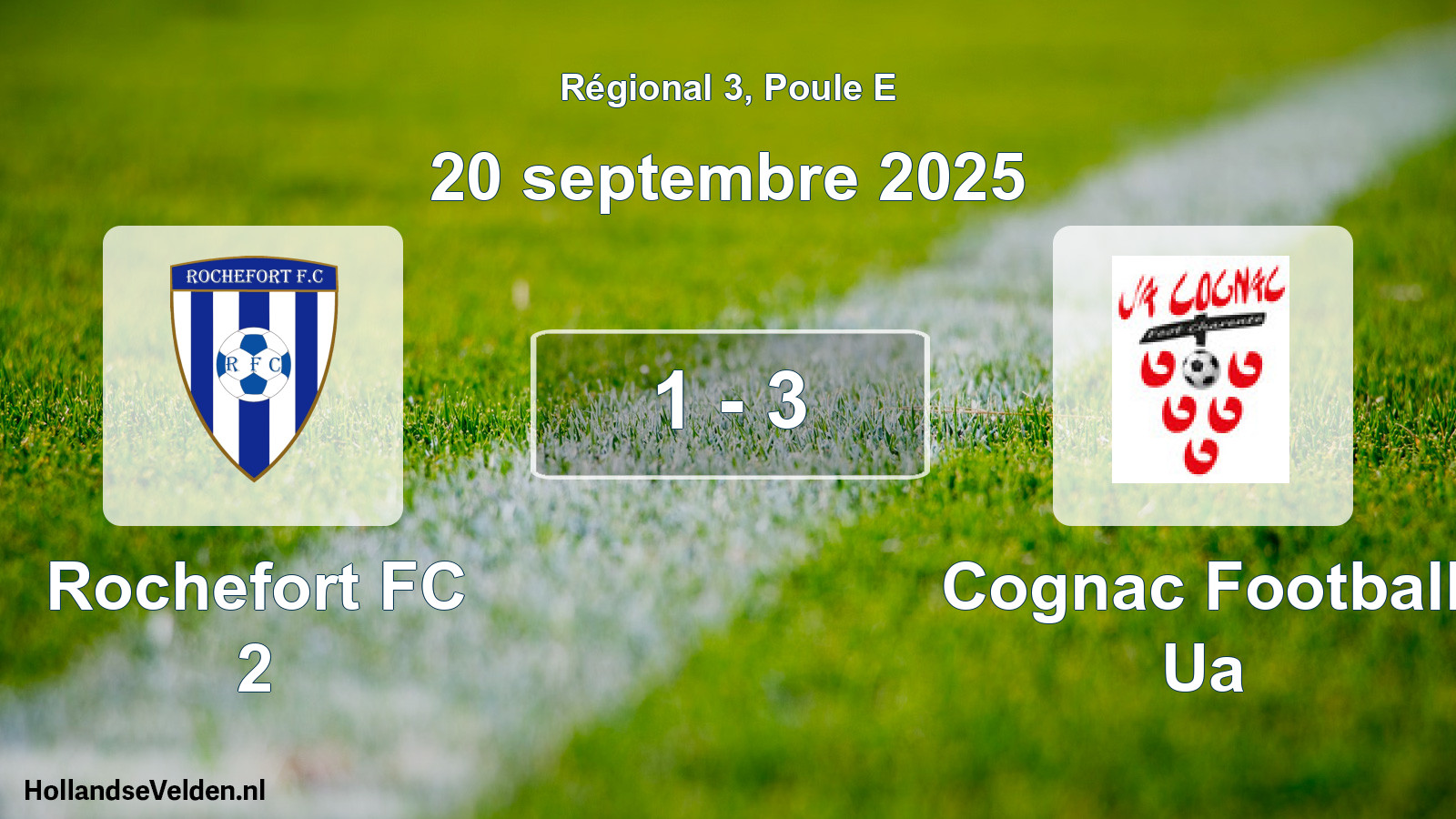 Match joué: Rochefort FC 2 - Cognac Football Ua 1 - 3 (20 septembre 2025)