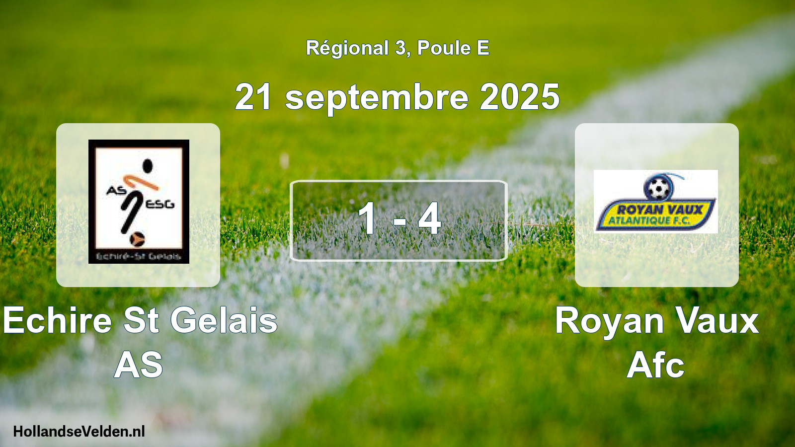 Match joué: Echire St Gelais AS - Royan Vaux Afc 1 - 4 (21 septembre 2025)